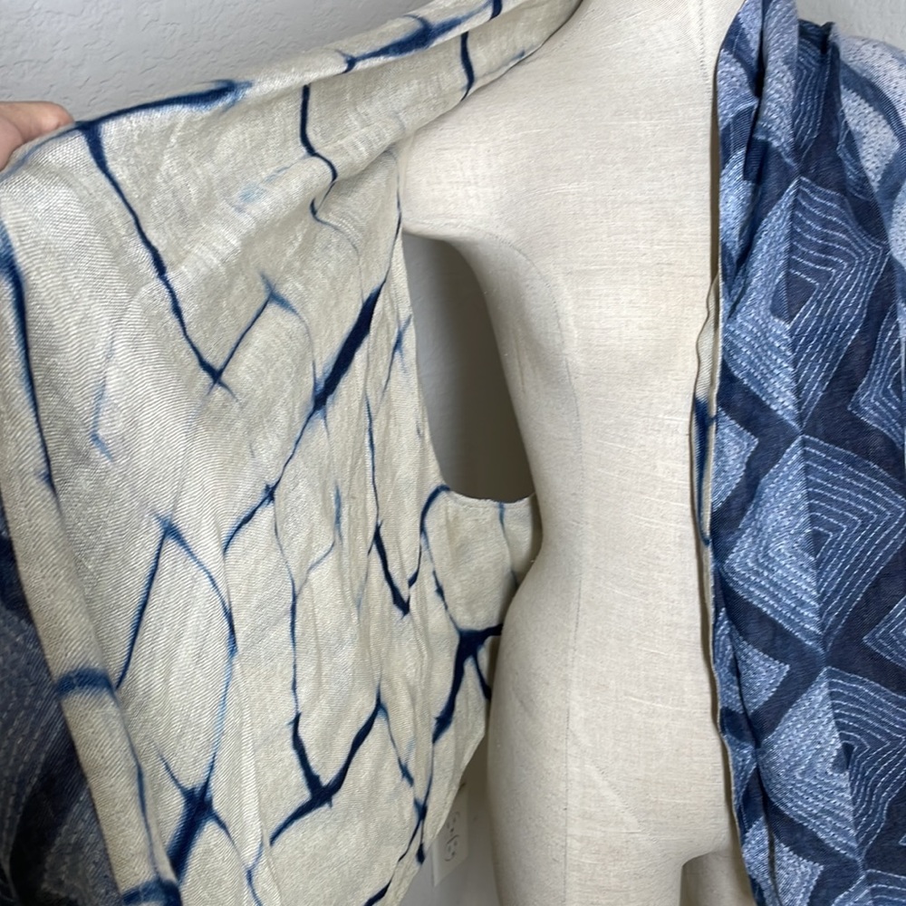 New Soft Surroundings indigo desert gauze linen vest reversible - Picture 4 of 7